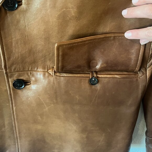 RARE Billy Reid Men's Leather Blazer Coat - Picture 3 of 6